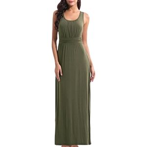 Elegant Olive Green Maxi Dress